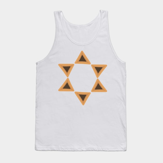 Purim holiday flat design icons of hamantashs in star of david shape Tank Top by wavemovies